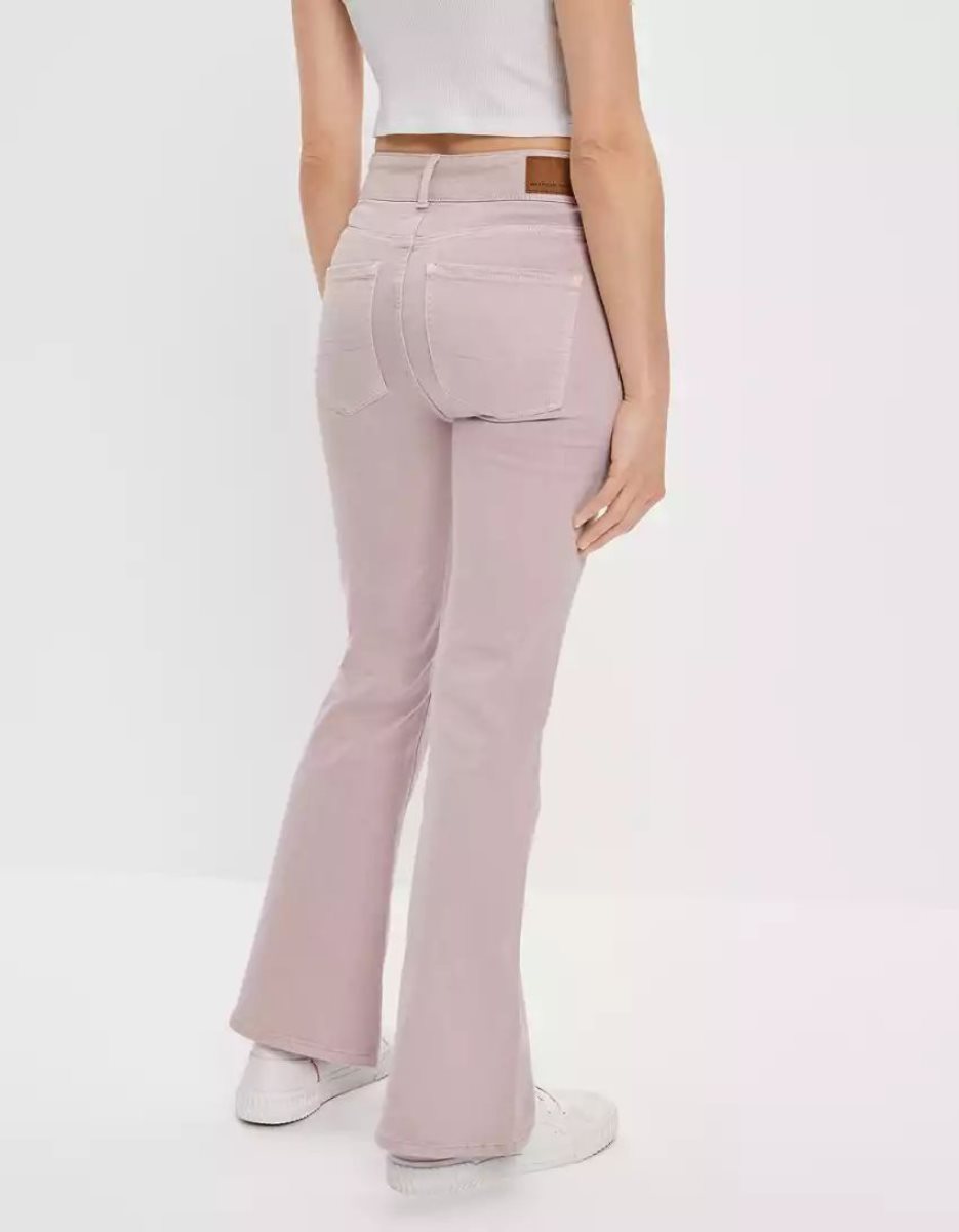 Jean American Eagle AE Ne(x)t Level Super High-Waisted Flare Violette Femme | HAT-44823251